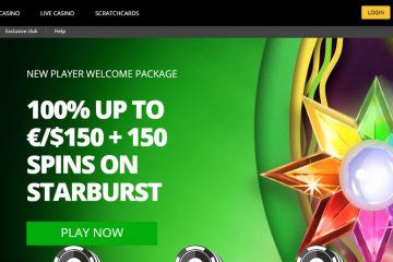 CasinoLuck 150 spins Starburst & 150€ bonus