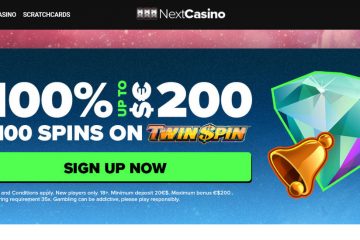 Nextcasino 100 spins Twin Spin & 200€ bonus