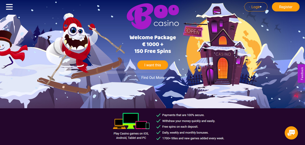 Boocasino 100 Zero Wager Spins 500 Eur Bonus