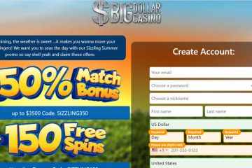 BigDollarCasino 150 Tiradas gratis & 350% match código extra