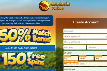 MandarinPalace 150 Tiradas gratis & 350% match código extra